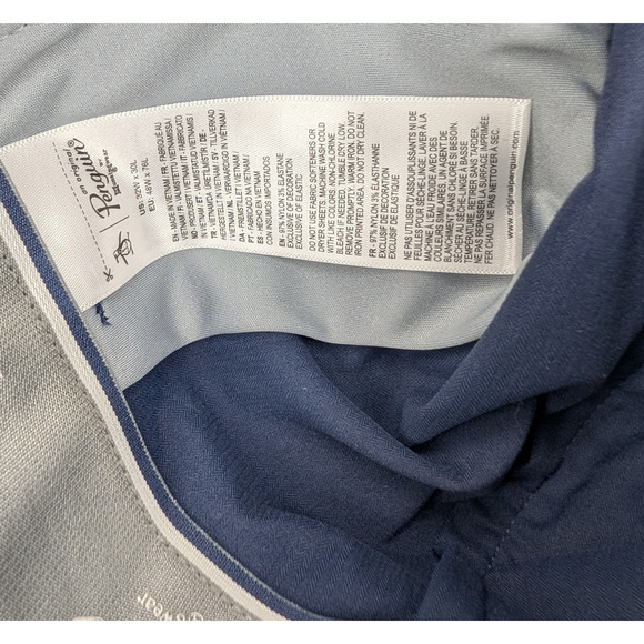 Original Penguin Golf Pants Mens 32x30 Blue Stretch Performance Chino Preppy - Picture 6 of 6